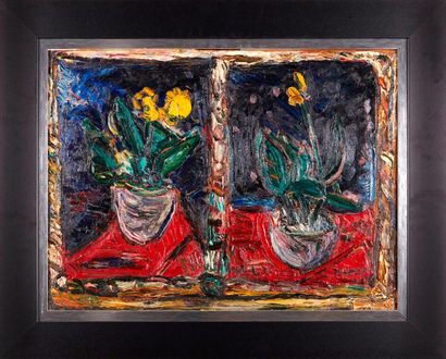 null Richard MANDIN (1909-2002)

Deux vases cloisonnés. 1949.

Huile sur papier marouflée...