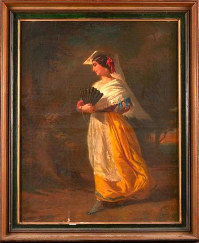 null Ecole provençale du XIXème siècle.

Femme galante.

Huile sur toile.

62,5 x...