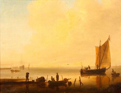null François Pierre BARRY (1813-1905)

Pêcheurs en bord de côte.

Huile sur toile.

Signée...