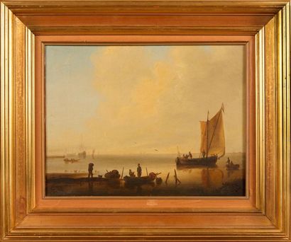null François Pierre BARRY (1813-1905)

Pêcheurs en bord de côte.

Huile sur toile.

Signée...