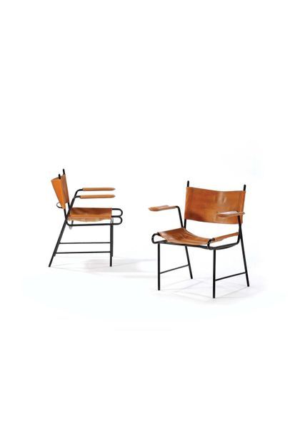 Mathieu MATEGOT 
(1910-2001) 
Paire de fauteuils...
