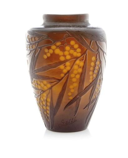 null GALLE

Vase

Acid-etched glass.

(a chip glued back to the base)

Signed

H....