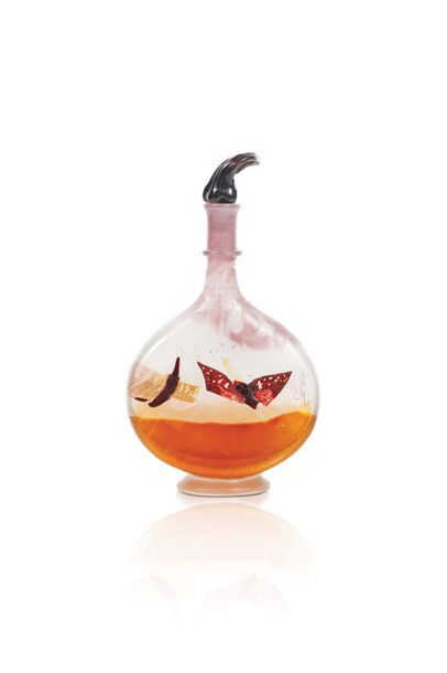 null Emile GALLÉ

(1846-1904)

Butterflies decanter

Polychrome marbled glass

Flush...