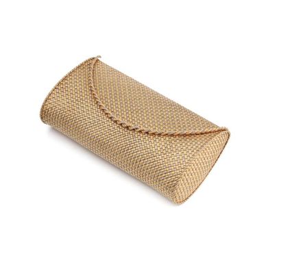 null Important minaudiere in two-tone 18K (750/1000) gold with braided mesh, with...