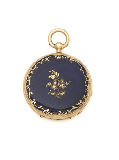 null Perret Cie à Genève Ladies' pocket
watch in 18K 750 thousandths yellow gold...