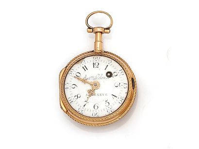 Gold verge watch, signed (dial and movement),...