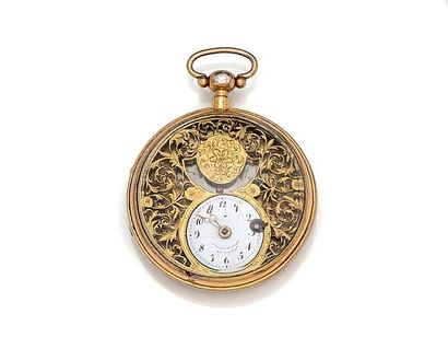 Watch with an openworked, engraved and gilded...