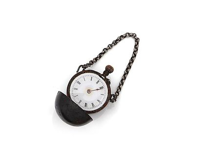 Small watch with hanging cylinder in the...