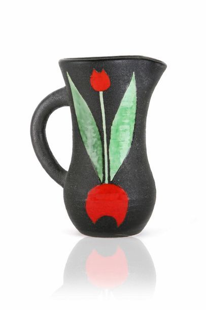 null Gilbert VALENTIN (1928-2000) 

Vase?Grés Signe?H. : 28 cm. Circa 1950 

