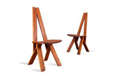 null Pierre CHAPO (1927-1986) 

Pair of chairs called S45A Orme 106 x 43 x 48 cm Circa...