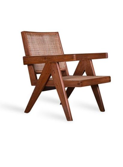 null Pierre JEANNERET (1896-1967) 

Fauteuil dit Easy armchair Teck, cannage?70 x...