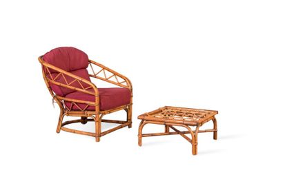 null Adrien AUDOUX (XX) & Frida MINET (XX) 

Fireside chair and its Bamboo footrest,...