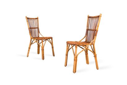 null Adrien AUDOUX (XX) & Frida MINET (XX) 

2 chaises Bambou, toile 92 x 40 x 43...