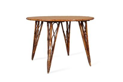 null Adrien AUDOUX (XX) & Frida MINET (XX) 

Table Bambou?72 x 100 cm. Circa 1960...