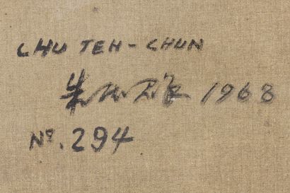  CHU TEH CHUN (1920-2014) 
N° 294, composition. 1968 
Huile sur toile  Signée en...