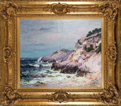 null Jean-Baptiste OLIVE (1848-1936) 

Les rochers du Roucas Blanc 

Huile sur toile Signée...