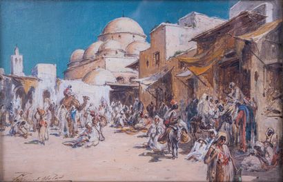 null Pollok Sinclair NISBET (1848-1922) 

La place de Bab-Souïka et la Mosquée Sidi...