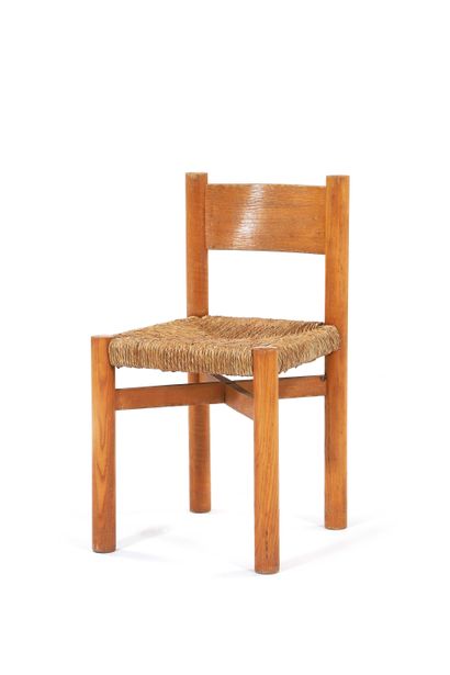 null Charlotte PERRIAND (1903-1999) 

Chair called Méribel Paille, pine 76 x 42 x...