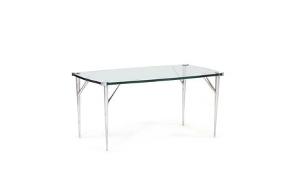 null Max INGRAND (1908-1969) 

Table Verre, laiton 45 x 94 x 55 cm. Fontana Arte,...