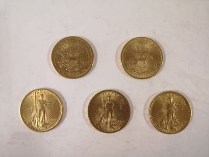 null ETATS-UNIS

20 dollars or Saint-Gaudens, type . 1908, 1914, 1924. 3 pièces

20...