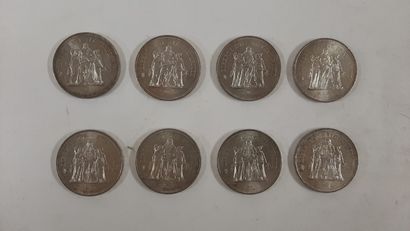 null 50 Francs argent, République française, 1977 2exp. / 1978 6 exp. 

Les 8 exemplaires...