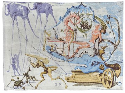 null Salvador DALI (1904-1989), d'après 

Le char de Bacchus. 

Tapisserie mécanique...