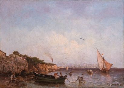 null Joseph SUCHET (1824-1896)

Bateaux en bord de côtes. 1888

Huile sur toile

Signée...