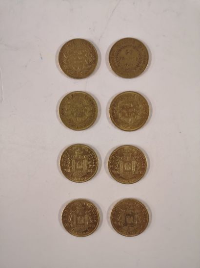 null 20 Franc or, 8 exemplaires (Premier Empire 1expl / Louis XVIII 2 expl / Louis-Philippe...