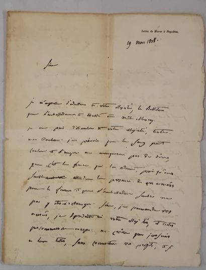 null Lettre de Murat à Napoléon datée du 19 mars 1908.

Reproduction lithographi...