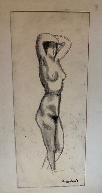 null Alfred LOMBARD (1884-1973)

Nu féminin les bras levés

Crayon sur papier

Cachet...
