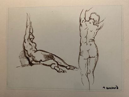 null Alfred LOMBARD (1884-1973)

Femme nue couchée les bras levés / Nu debout, circa...