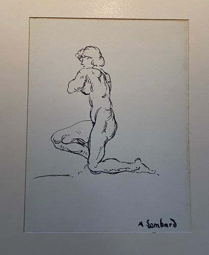 null Alfred LOMBARD (1884-1973)

Naked Woman on One Knee

Ink on paper

Signature...