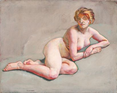 null Alfred LOMBARD (1884-1973)

Nue accoudée, blonde. Circa 1924

Huile sur toile

Cachet...