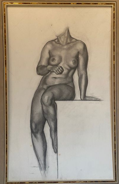 null Alfred LOMBARD (1884-1973)

Femme nue assise

Crayon sur papier

Signé au centre...