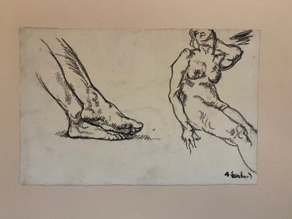 null Alfred LOMBARD (1884-1973)

Femme assise et etude de pieds

Dessin sur papier

Cachet...