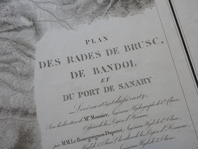 Carte maritime XIXe siècle de la zone de Bandol Carte maritime de la zone de Bandol,...