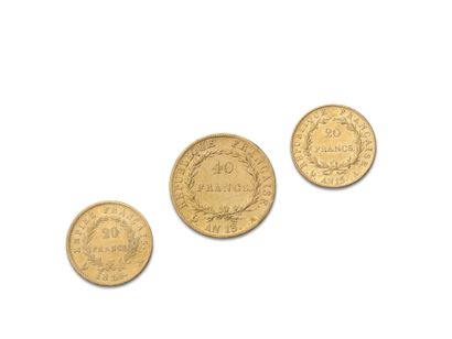 null PREMIER EMPIRE (1804-1814)

40 francs or tête nue. An 13. Paris.

20 francs...