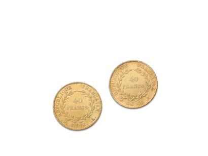 CONSULAT (1799-1804) 
40 francs or : 2 exemplaires....