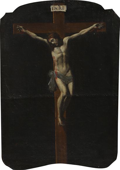 Ecole FRANCAISE vers 1640 
Le Christ en croix...