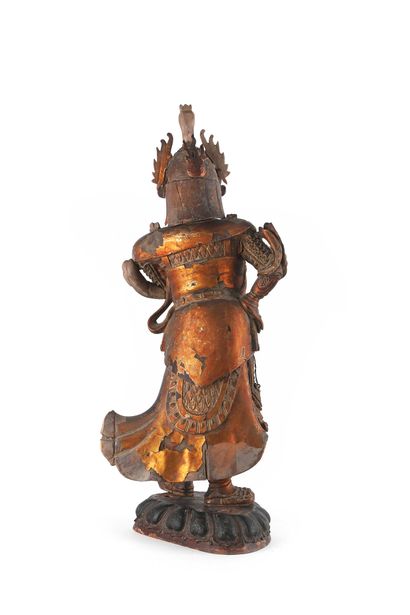 null China, Kangxi period

Important carving of a guardian in lacquered and gilded...