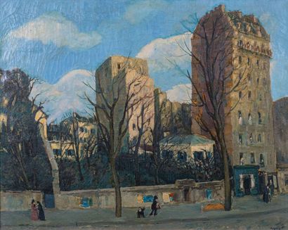 null Alphonse QUIZET (1885-1955) 

Rue des Pyrénées in Paris 

Oil on canvas Signed...