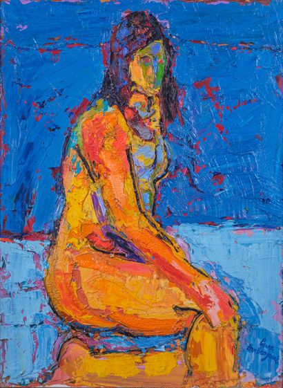 Pierre AMBROGIANI (1907-1985) 
Nude 
Oil...