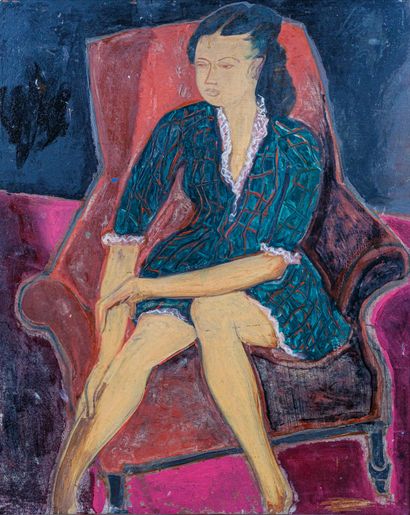 Max PAPART (1911-1994) 

Young seated woman...