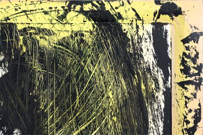  Hans HARTUNG (1904-1989) 
P 40 1985 H1 
Acrylic on cardboard mounted on board, tape...