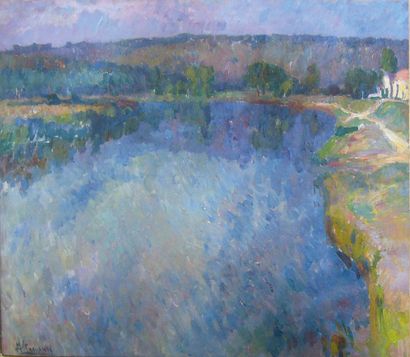 null Alexander ALTMANN (1878-1932) 

Edge of a river 

Oil on canvas Signed lower...
