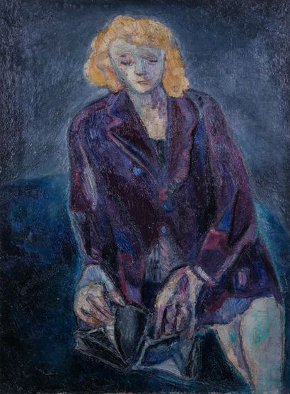 null Richard MANDIN (1909-2002) 

Portrait d’une femme. 1946 

Huile sur toile Signée...