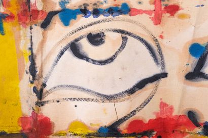null André VALENSI (1947-1999) 

Composition with eyes. 1989 

Acrylic on canvas...