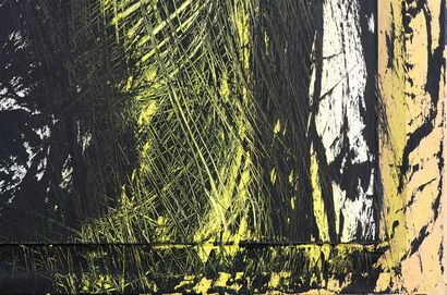  Hans HARTUNG (1904-1989) 
P 40 1985 H1 
Acrylic on cardboard mounted on board, tape...