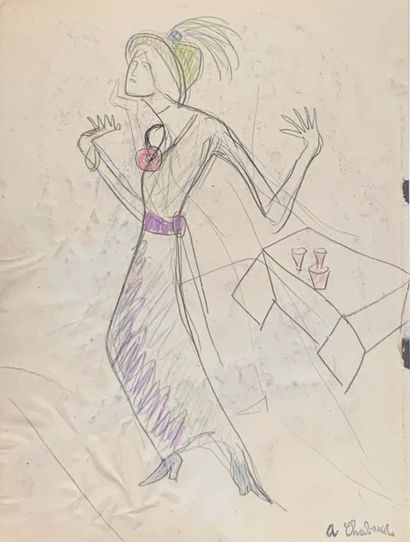 null Auguste CHABAUD (1882-1955)

La danseuse. Circa 1907.

Dessin en couleur sur...