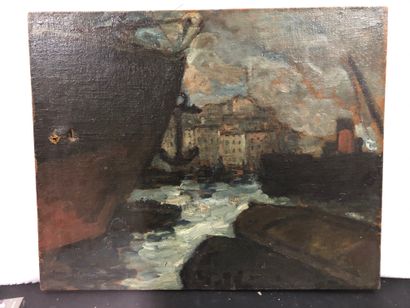 null Jean Jacques ROQUE (1880-1925)

Bateaux dans le port.

Huile sur toile.Accidents.

Signée...
